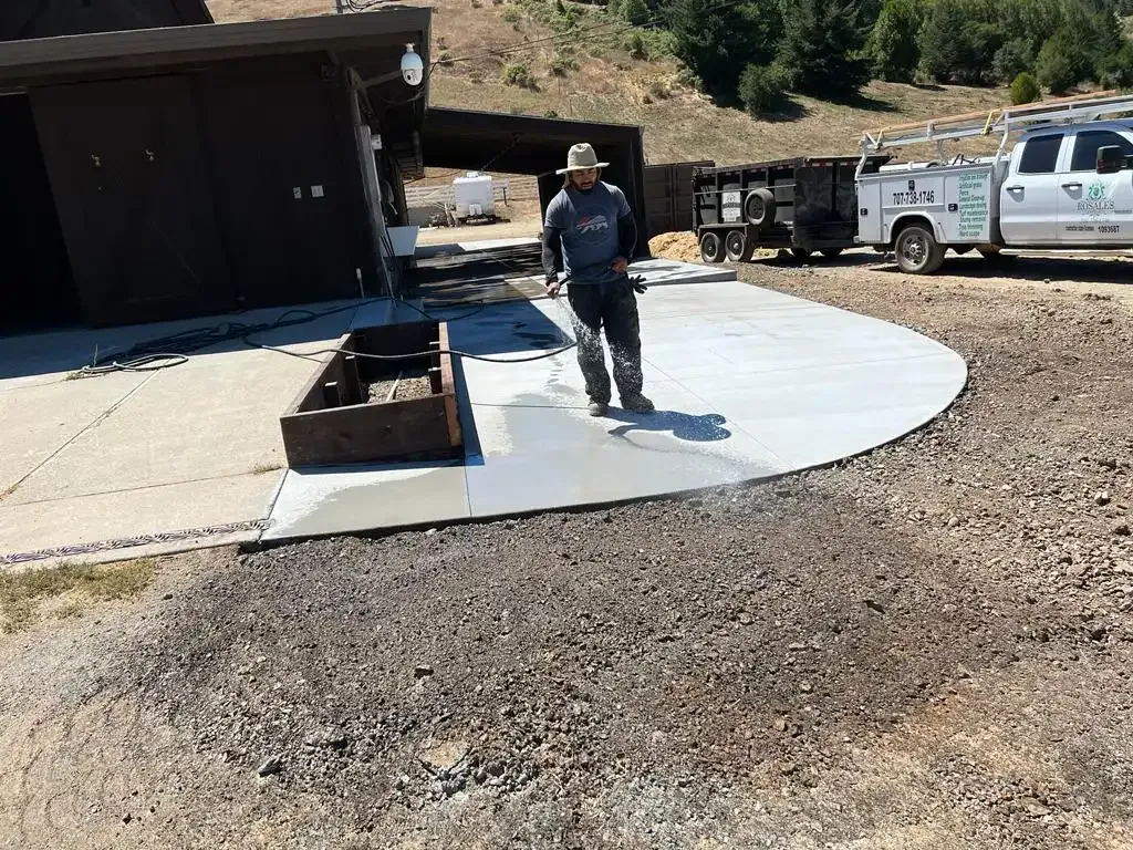 Concrete patio construction by Rosales