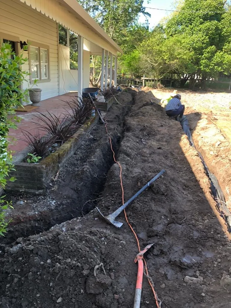 Drainage trench preparation by Rosales
