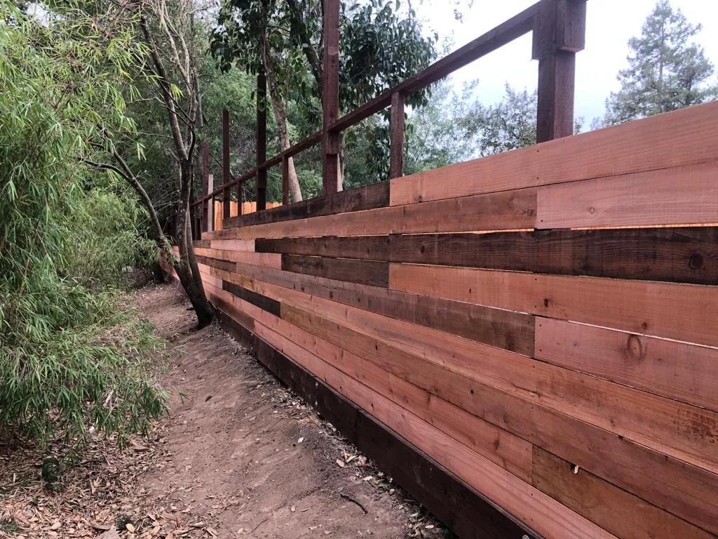 Wood fence installation